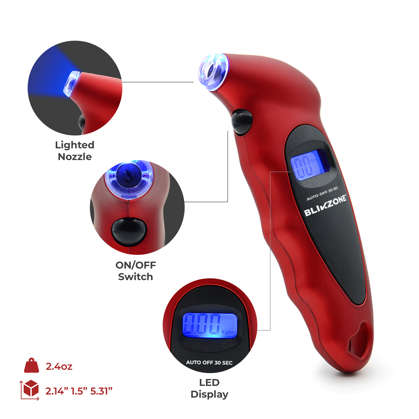 Digital Tire Pressure Gauge functions - Blikzone